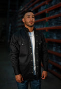 Static FR Western Style Pearl Snap - Black