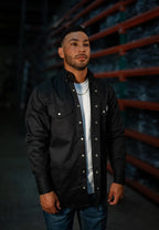 Static FR Western Style Pearl Snap - Black