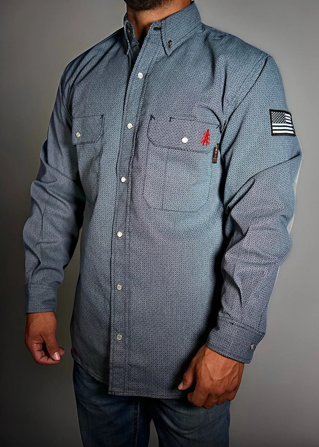 Static FR Pearl Snap Work Shirt - Forged Gray