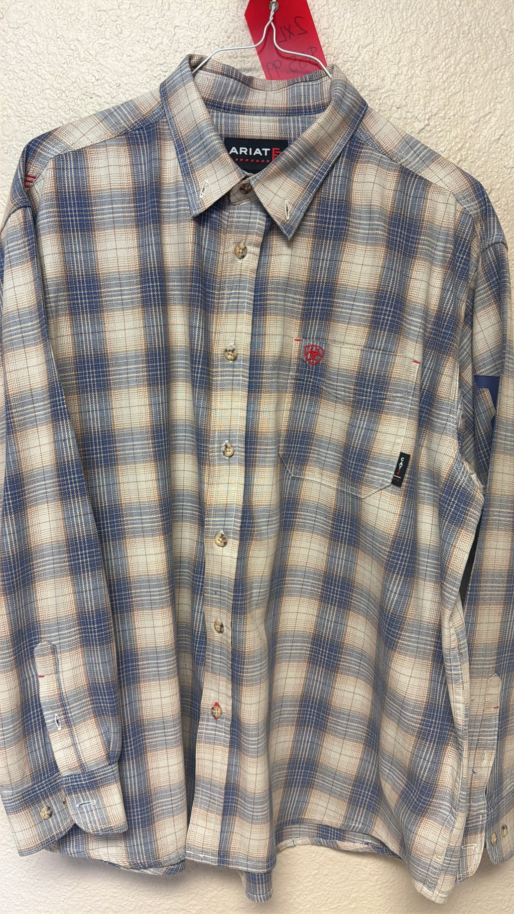 2x Used Blue & White Ariat shirt