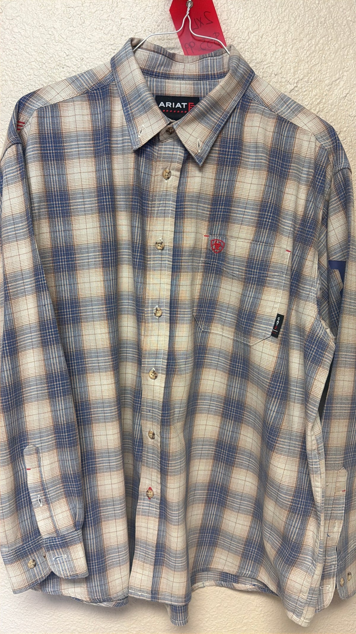2x Used Blue & White Ariat shirt