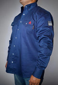 Static FR Western Style Pearl Snap - Navy
