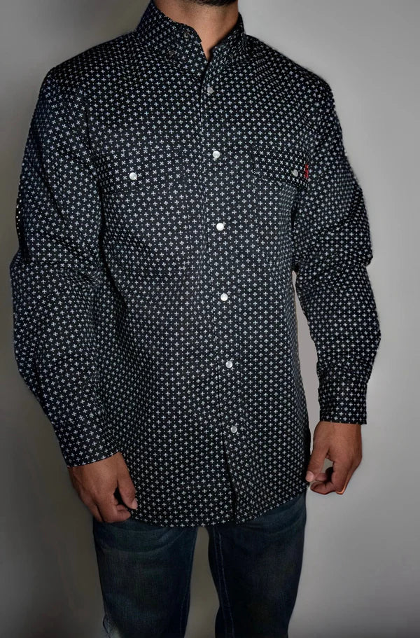 Static FR Pearl Snap Work Shirt - Reaper Black