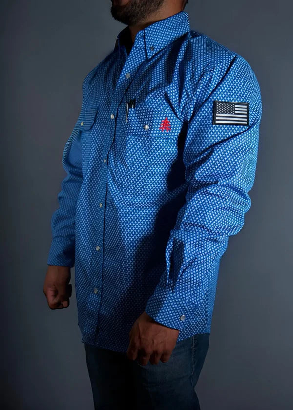 Static FR Pearl Snap Work Shirt - Royal Blue