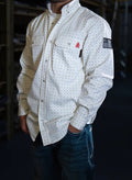 Static FR Pearl Snap Work Shirt - Phantom White